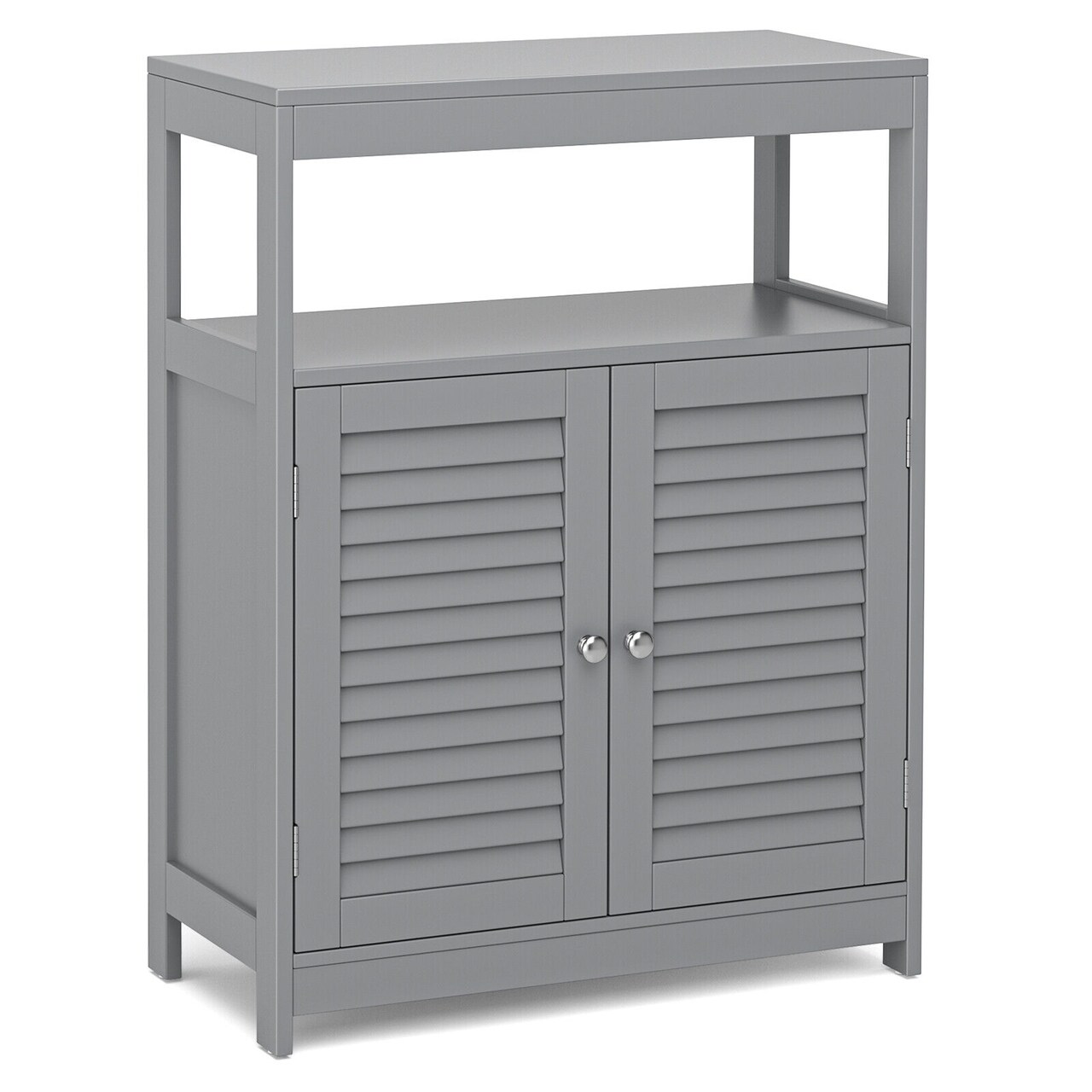 Free Standing Bathroom Floor Cabinet with Double Shutter Doors